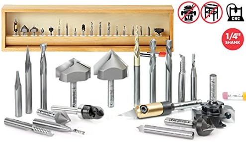 Алатка Амана-AMS-132 18-PC Signmaking Advanced CNC Router Bit Collection, 1/4 Shank