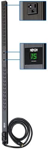 Трип Лајт мери PDU, 15A, 16 продажни места, 120V, 5-15p, 15 ft. Кабел, 0U вертикална моќност на решетката