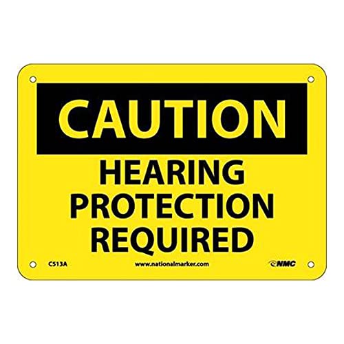 Национален Маркер C513A Заштитата На Слухот Бараше Знак За Претпазливост, 0,04, Алуминиум, 7 x 10