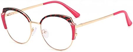 Вилохра Моден Компјутер Сина Светлина Блокирање очила За Жени Анти Напрегање На Очите Блокирање Слатки Тркалезни Метални Рамки Очила