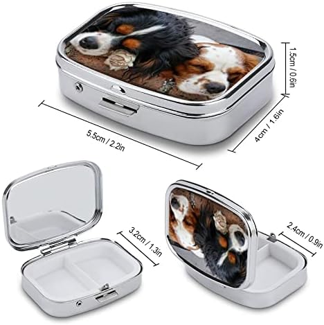 Диспензерот за пилули за симпатична кутија за кучиња Преносен метален пилула за апчиња/витамин/додатоци/рибино масло 2.2x1.6in