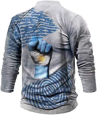 Мажи 3Д дигитален печатен штанд со јака пулвер врвови случајна мода 6 копче V вратот маичка лабава гроздобер џемпер