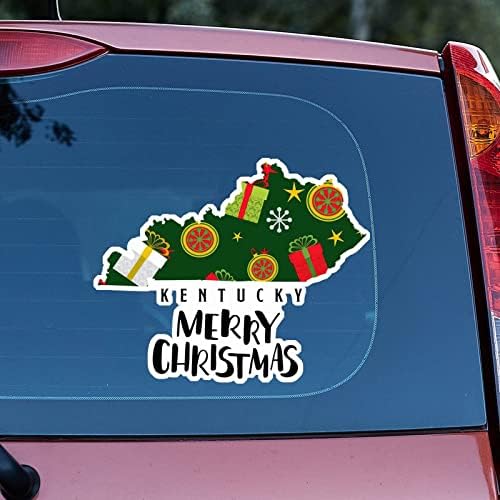Божиќни налепници во Кентаки Држава Мери Божиќ Кентаки мапа за автомобили Декларации Божиќна декорација прозорец декорација винил декларација