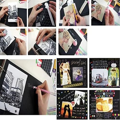 BBSJ албум Рачно изработен DIY Семеен белешки за семејни книги на мајката годишнина од годишнината роденден на 30 чаршафи со црна хартија
