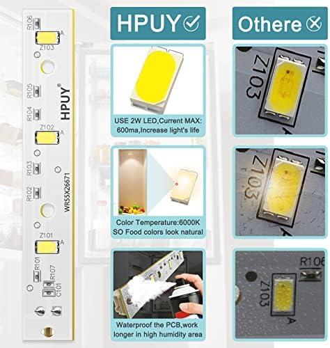 HPUY WR55X26671 LED светло компатибилна за GE Frirgerators LED лесна табла замена Заменете го PS11767930 AP6035586 4468532 EAP11767930 2PCS