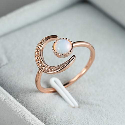 2023 Нов прстен Месечината прилагодлив циркон Сребрен прстен ангажман жени невестински гроздобер прстен прстенен прстен од цветна смола