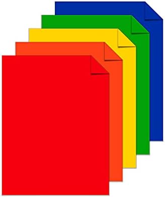Astrobrights обоен картон, 8,5 x 11, 65 lb/176 GSM, примарен асортиман со 5 бои, 5 индивидуални пакувања од 50 разновидни чаршафи - вкупно