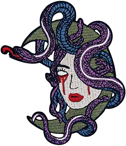 Крварење на змија од медуза ликвидација на месечината, украсена апликација за значка железо на шиење на амблем