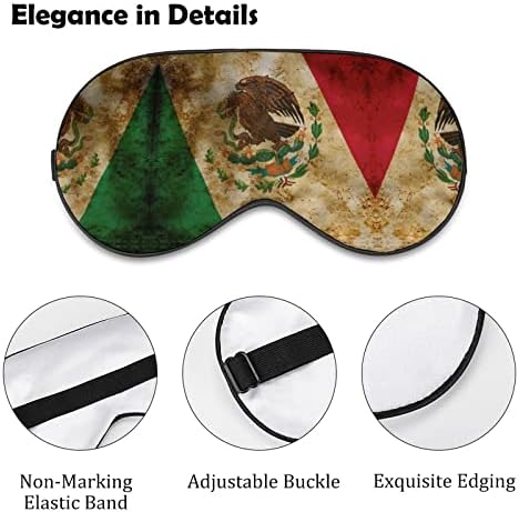 Гранџ знаме на Мексико маска за спиење, мека маска за очи, ефективно засенчување на слепите со еластична лента за прилагодување