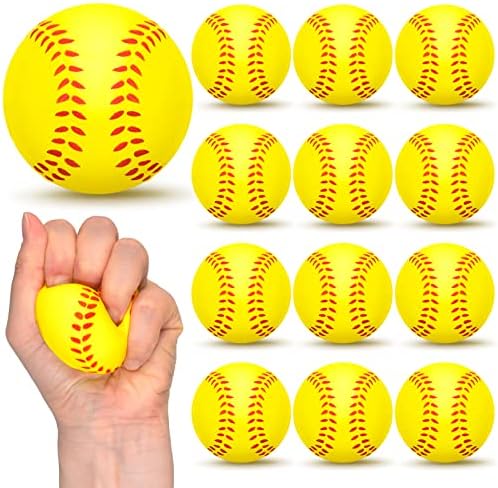 12 Парчиња Мини Софтбол Стрес Топка Пена Спортски Топки Забава Фаворизираат Мали Бејзбол Играчки За Ослободување Од Стрес, Полнила За Подароци