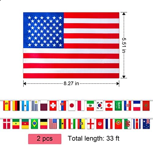 2022 Знаме На Стрингот На Светското Првенство Во Катар, 2 Поставени 32 Знамиња на Националниот Тим Знаме на Земјата 66 стапки/20 метри
