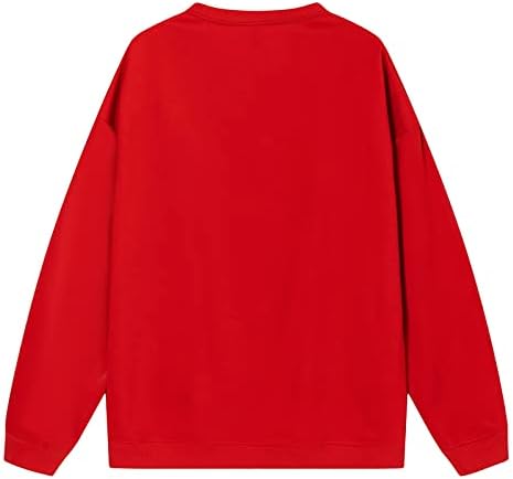 Fandream Симпатични џемпери за жени Среќен Божиќ задебелување на модерната работна алатка за жени Божиќна кошула
