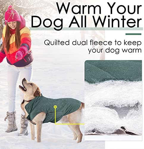 Thinkpet Dog Could The The Time Couls - Пријатна водоотпорна ветровитска реверзибилна зимска јакна за зимски кучиња, дебела