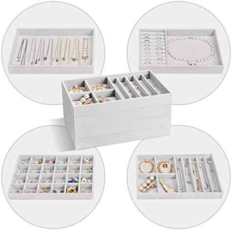 Пакет за кутии за накит со сет од 4 фиоки за организатор на накит