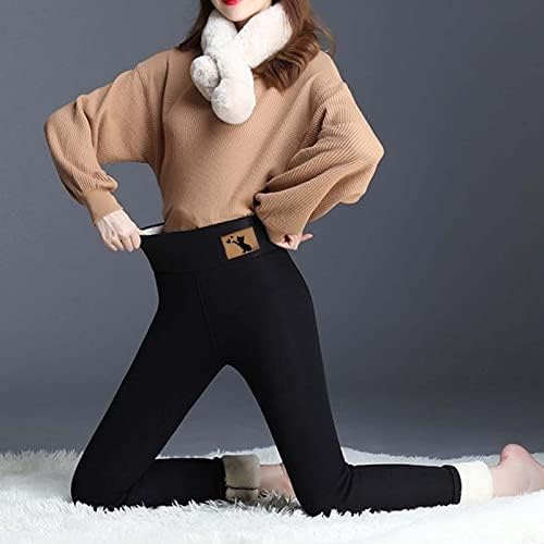 HGNAY женски руно поставени хеланки зимски топло обилно дебели зимски панталони високи преголеми жени зимска облека