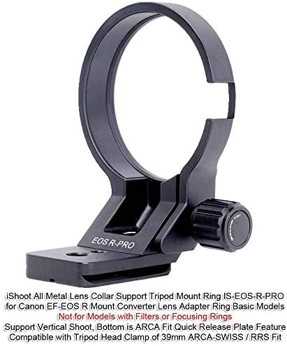 Јака за леќи за монтирање на прстенот, компатибилен со канон EF-EOS R монтиран конвертор Адаптер прстен Основен модел, држач за поддршка