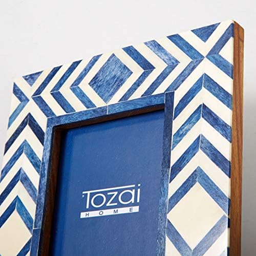 Сет на Тозаи од 4 сино -бели модерни 4 x 6 мозаична фото рамка А/4