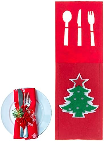 Сет на држачи за Божиќни садови VEEGAP | Божиќни садови за прибор за прибор за прибор за прибор за прибор за јадење на елени од Дет Клаус - Декори