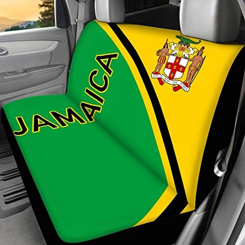 HOWILATH JAMAICAN FLAGE MATEMER CARED CARED CARED SET од 4, високи задни седишта Предни и задни седишта се вклопуваат во повеќето