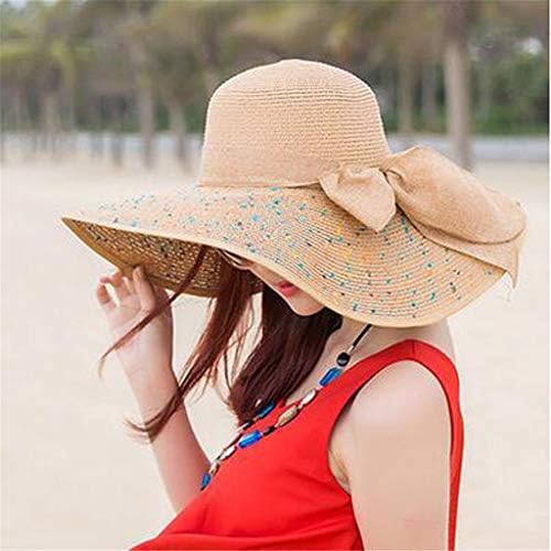 Летни капи од слама за жени разнобојни големи облици на плажа, жени широки, сончеви капаци, флопи лак со слама капа безбол капачиња