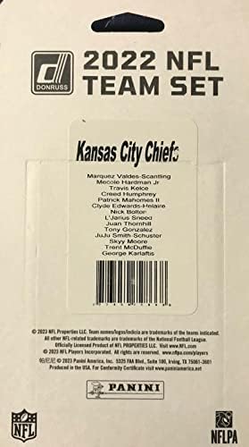 Шефовите на Канзас Сити 2022 Фабрика Донрус Запечатен Тимски Сет Со Патрик Махомес и 3 Номинални Дебитантски Картички ШАМПИОНИ ВО СУПЕР
