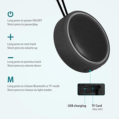 QDZ преносен звучник Bluetooth безжични звучници Bluetooth со RGB шарени светла на отворено звучник бас стерео звук за звук со звук