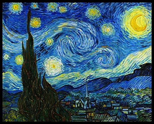 Инвент уметност theвездената ноќ од Винсент ван Гог врамени платно giclee печатена уметност wallидна уметност