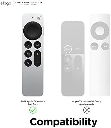 ЕЛАГО Р3 Заштитен случај Компатибилен со 2022 Apple TV Siri Remote 3rd Generation, компатибилен со 2021 Apple TV Siri Remote 2nd Gen - Lanyard, одличен зафат, апсорпција на шок, заштита од капки [црна]