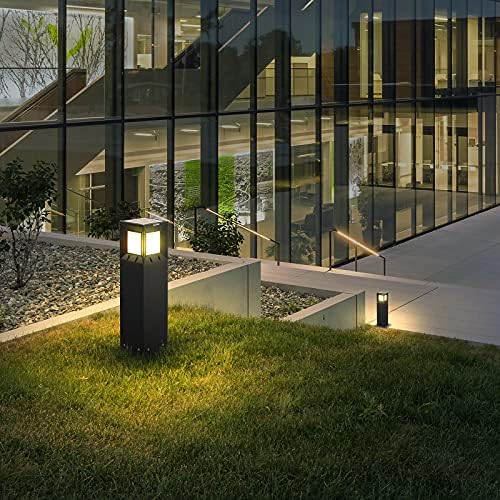 Linkmoon Соларни Пејзаж Патека Светлина СО IP54 Водоотпорен Луксузни 3000K LED Осветлување, 32 Инчи Модерна Надворешна Столб