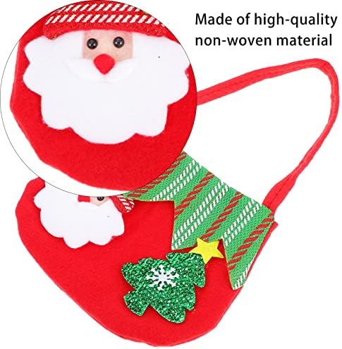Божиќни Неткаени Чанти За Забави: Торби за Повеќекратна Употреба 4 парчиња Снешко Дедо Мраз Ткаенини Торби За Подароци Празнични