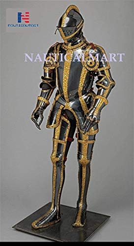 Наутичкомарт злато гравиран шпански витез костум на оклопна реплика за занаетчиски занаетчиски