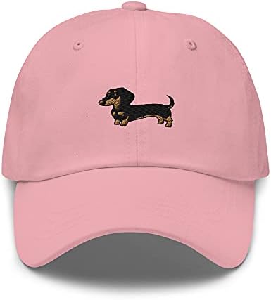 Dachshund Dog извезена бејзбол капа, памук, прилагодлива тато капа