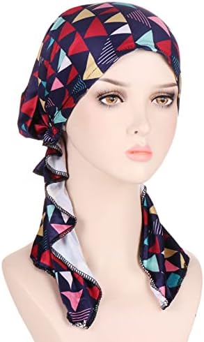 Женски случајни печатени капачиња капаче капаче за глава, муслиманска турбанска капа, памучна капа