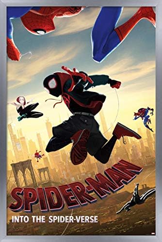 Trends International Marvel McU - Spider -Man - Во постер за wallидови Spider -стих, 22.375 x 34, Верзија за врамена од Барнвуд