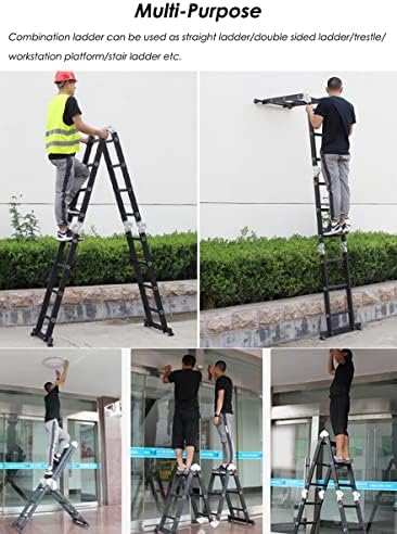 Fehun Salders, Multifunction Extension Salkder за отворен двор дома DIY мансарден покрив и чистење на прозорци, алуминиумски преклопување на скалила/4