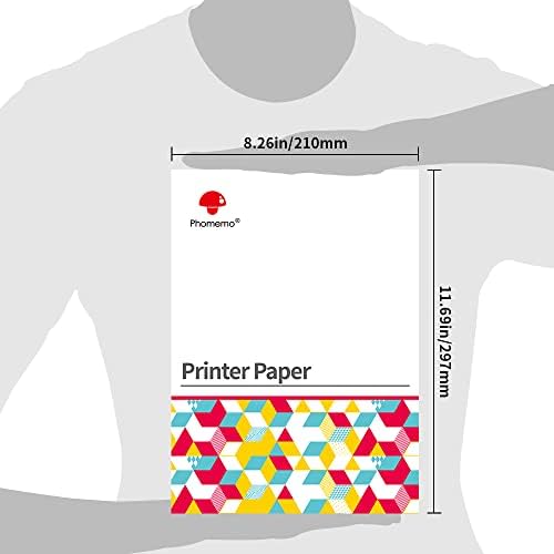 Компатибилна термичка хартија за термичка хартија за Phomemo A4 за преносен термички печатач A4 за Brother Pocketjet PJ762/PJ763MFI печатач,