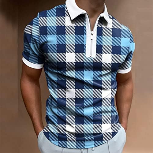 Машки кратки ракави ретро кошула во боја маички врвови голф улични маици со копче надолу облека за печатење на отворено блуза