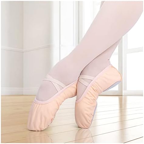 CZDYUF балетски чевли платно меки единствени балетски папучи за танцување вежбаат чевли жени танцувачки чевли