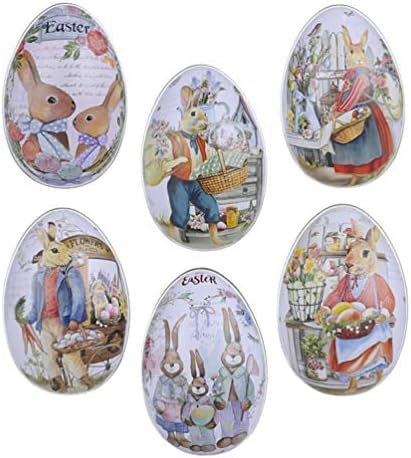 Нуобести Велигденско Јајце Калај Кутија Метални Пополнети Велигденски Јајца Празни Пилешки Јајца Играчки Зајаче Метални Бонбони Кутии