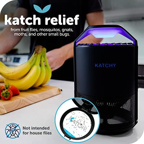 Katchy Indoor Insect Trap - Catcher & Killer за комарци, gnats, молци, овошни мушички - стапици што не се во вашиот дом - Фатете инсекти