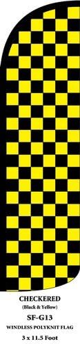 Комплет за знаме со црно и жолто карирано знаме за знаме на пердуви