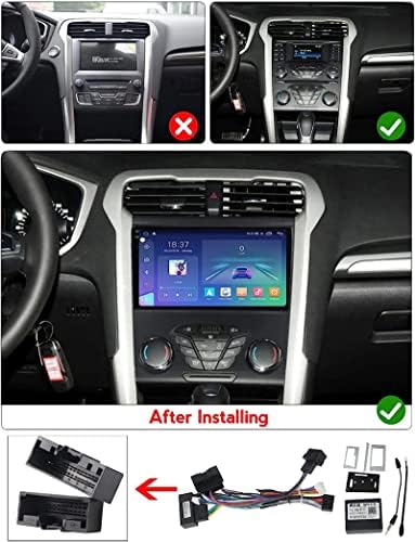 Андроид 12 Автомобил Радио со 9 Инчен QLED/2k Екран, Автомобил Радио Двојно DIN Со GPS Sat Nav Bluetooth Комплет Без Раце FM RDS, WiFi, USB, Линк