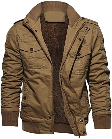 Палто на Ymosrh за мажи есенска зимска воена облека патент џеб лабава машка јакна од мантил