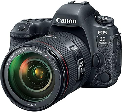Canon EOS 6D Mark II Dslr Камера + Canon EF 24-105mm f/4L Е II USM Леќа + Целосно Посветен TTL Flash + 64gb SDXC Картичка + 57 Инчен