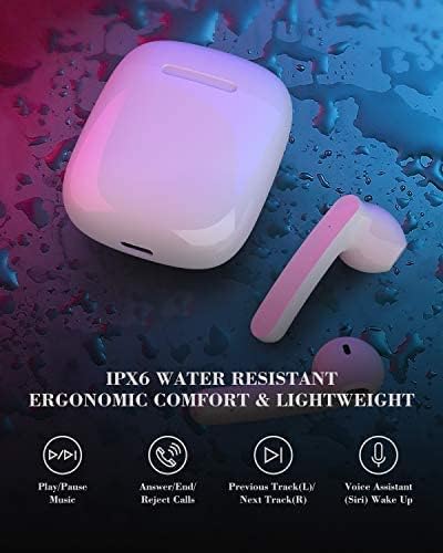 Слушалки за безжични слушалки за контрола на допир на допир, HIFI стерео 5.0 Bluetooth слушалки во уво ipx6 водоотпорни безжични слушалки