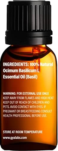 Пеперминт масло за раст на косата и есенцијално масло од босилек за сет на дифузери - чисто терапевтско одделение за есенцијални масла
