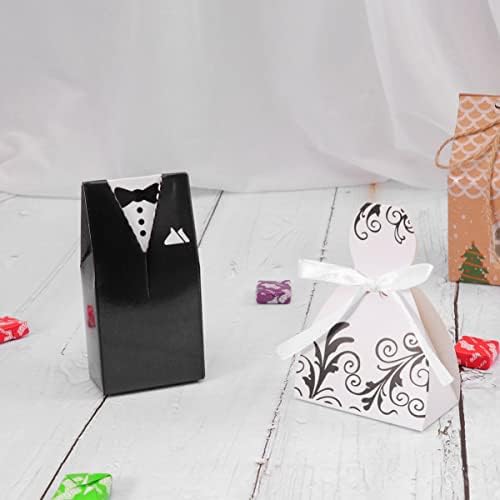 Абаодам Чоколадна Кутија За Подароци 50 парчиња кутија Младоженец Свадба Мал Контејнер За Фустани Фаворизира Држач За Забави Материјали