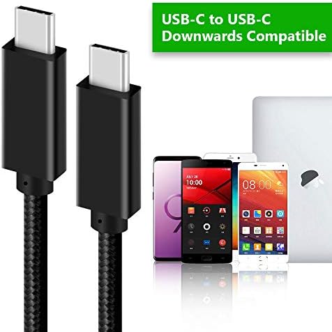 Сокови Системи PowerUp 10 Gbps USB-C ДО USB-C Кабел За Пренос На Податоци-Црна 6.5 ft | 2 Метри | USB-C 3.2 Генерал 2