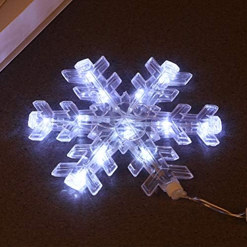Solustre 1pc 16cm LED Божиќна сончева снегулка во форма на светло LED на отворено ламба Декоративно водоотпорно светло за забавен