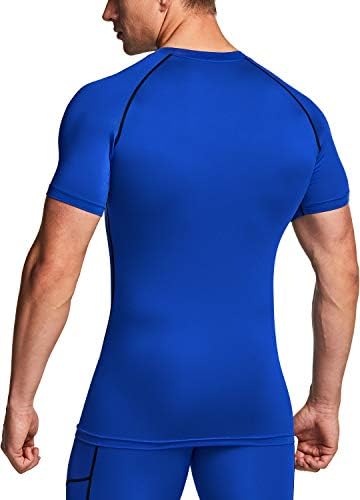 TSLA 1 или 3 PACK MEN'S UPF 50+ Брзи суви кошули за компресија со краток ракав, кошула за атлетски тренинзи, чувар на осип на спортови на вода